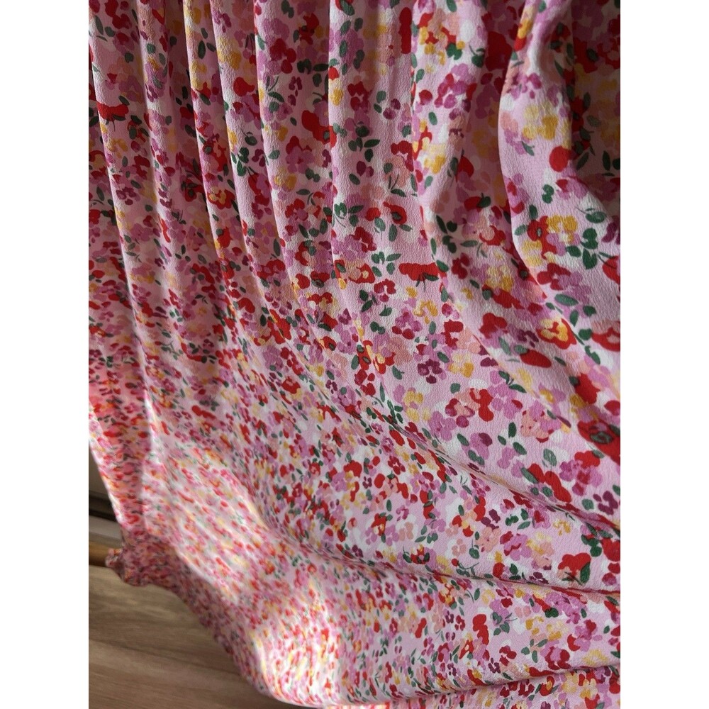 Seraphine Womens Pink Floral Smocked Square Neck Strappy Maxi Dress 12 - Picture 4 of 4